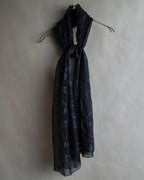 "CHANEL" Coco Mark scattered sheer large scarf
