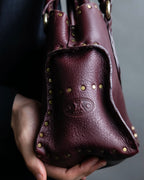 "CELINE" Stud design bordeaux color boogie bag
