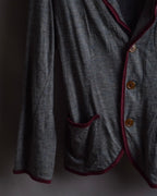 "Vivienne Westwood MAN" Bordeaux piping design draped tailored jacket