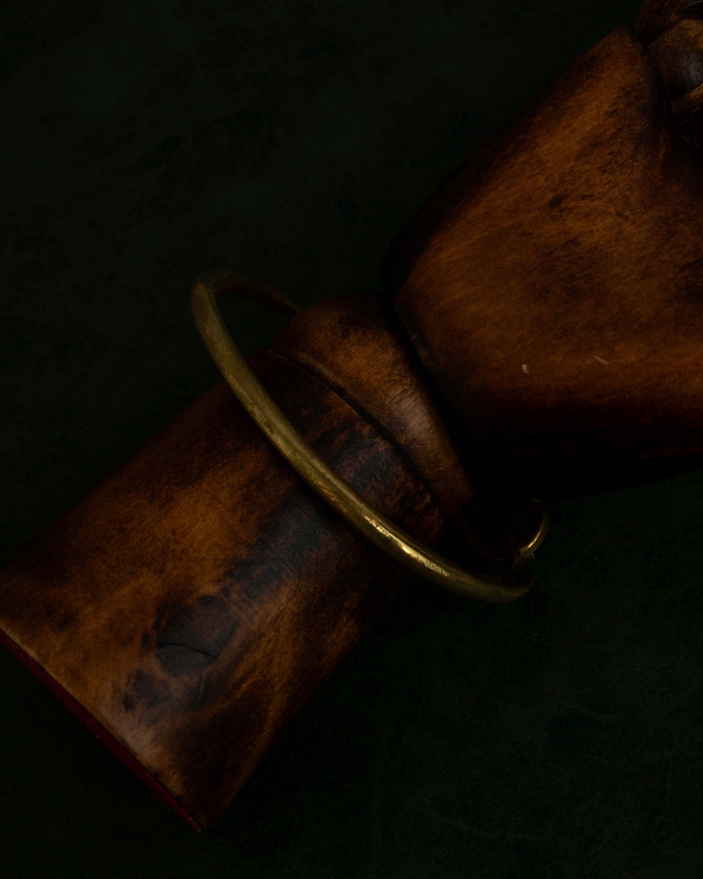 "STUDEBAKER" S-hook curved design gold brass bracelet