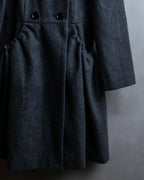 "Chloe" Gathered waist round collar coat