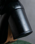 "GUCCI" Metal plate design leather heel pumps