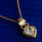 "Christian Dior" Heart motif zirconia gold pendant