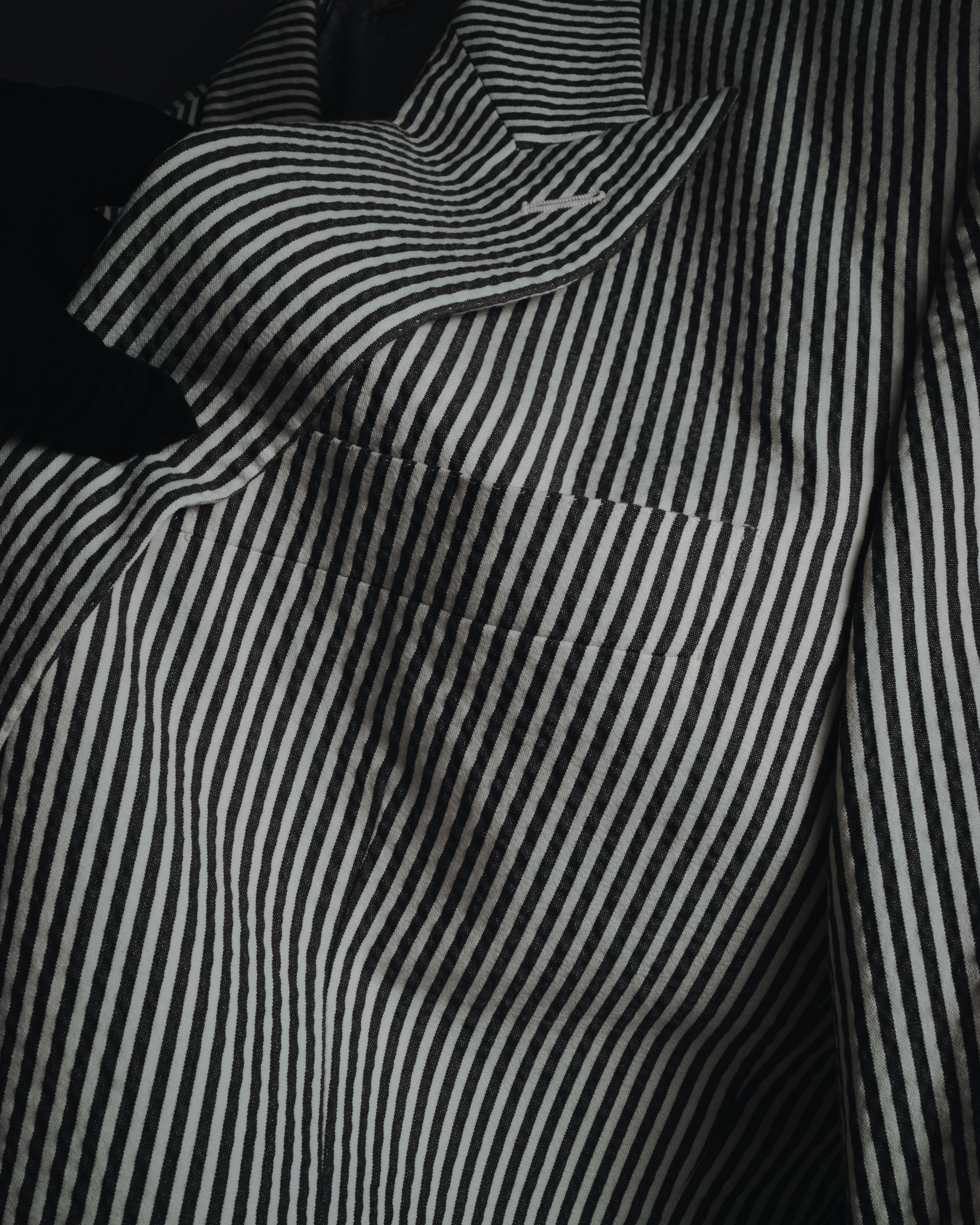 "HERMES" 00's striped stretch cotton tailored jacket