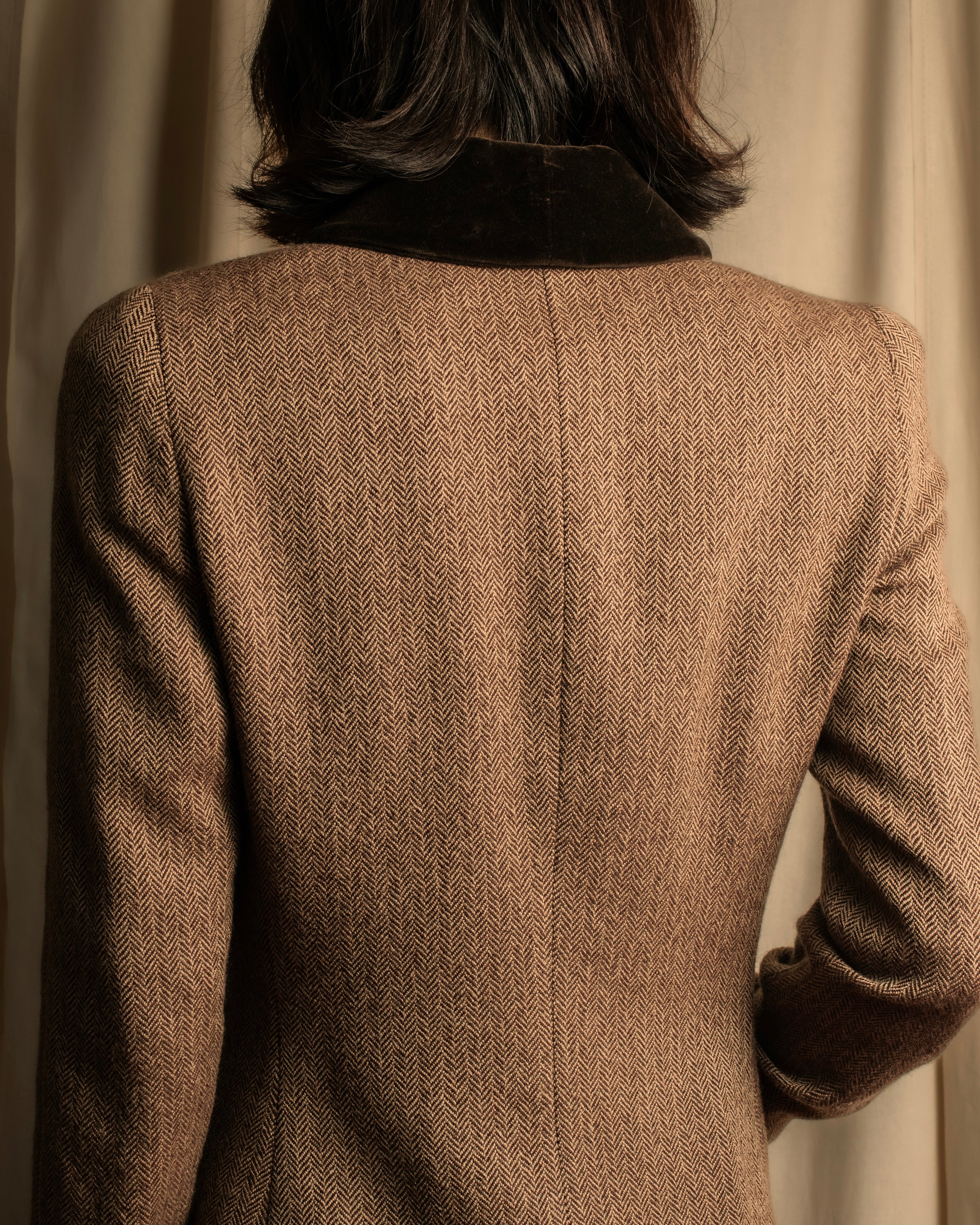 "FENDI" Velvet switching design herringbone set up