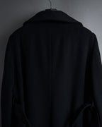 "BURBERRY" Belted design stand collar cashmere mix long coat