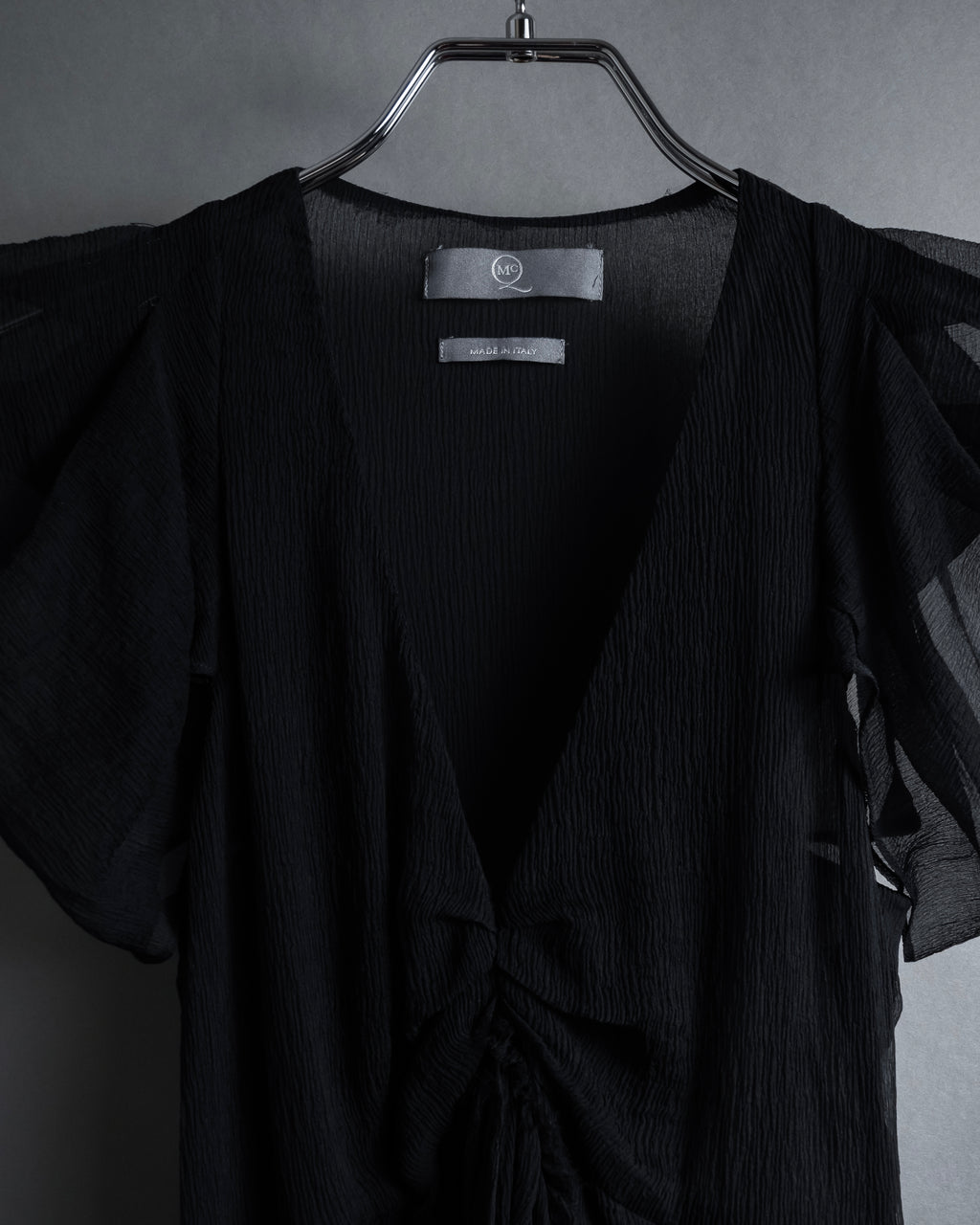 "MCQ Alexander McQueen" 06-10's Puffed sleeve gathered georgette long dress