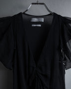 "MCQ Alexander McQueen" 06-10's Puffed sleeve gathered georgette long dress