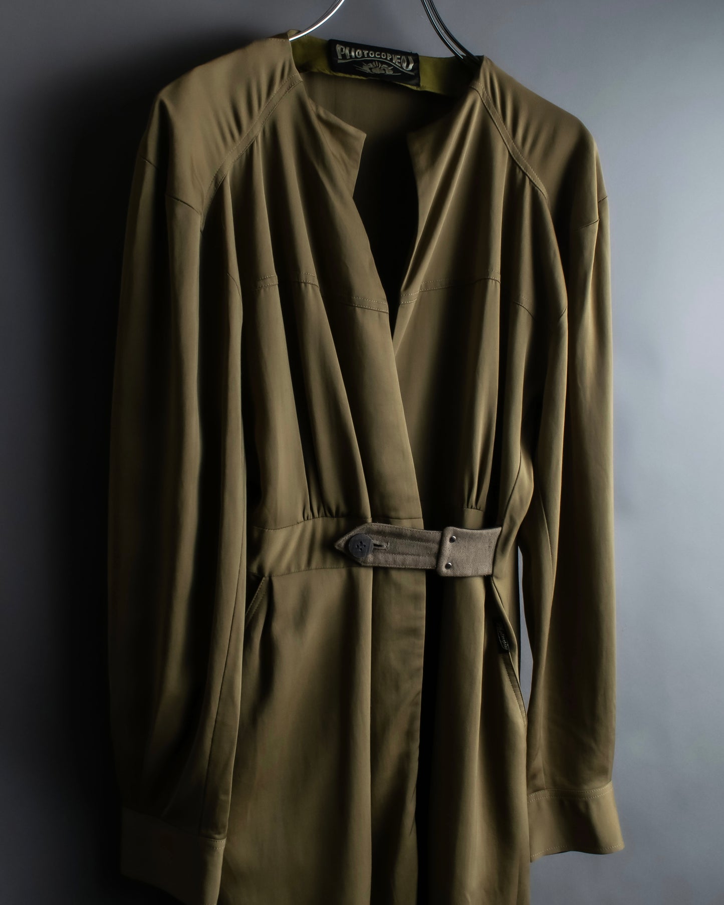 “PHOTOCOPIEU” No collar waist band shirt coat