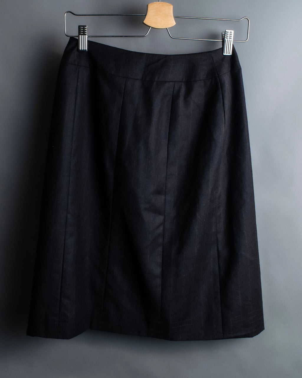 "CHANEL" Shadow stripe midi wrap skirt