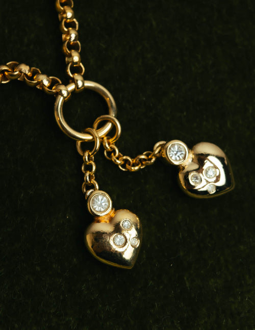 "Christian Dior" 80's-90's Romantic heart charm necklace
