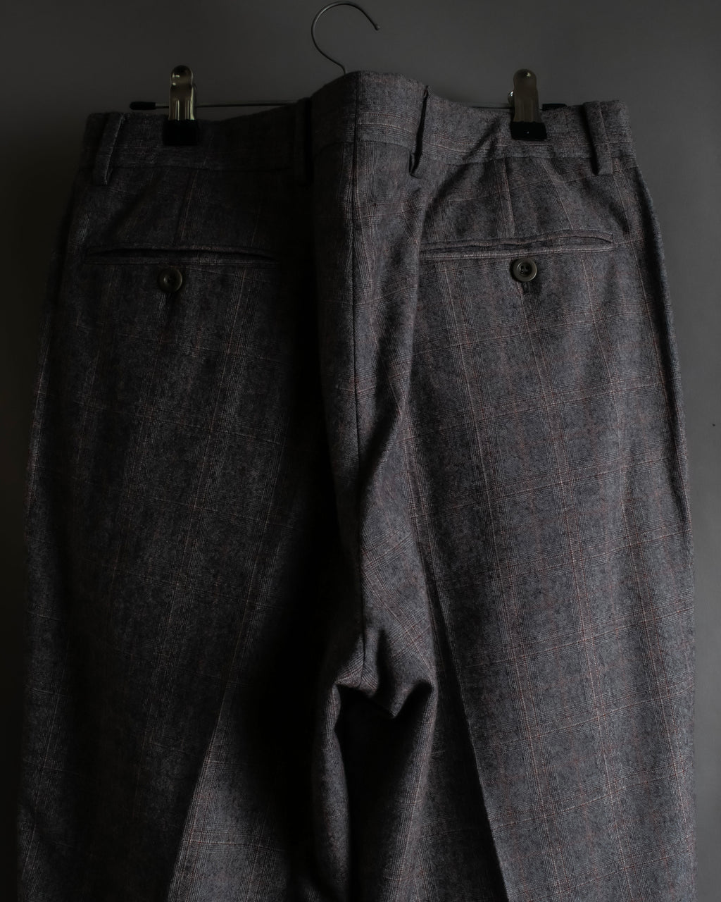 "HERMES" Heather gray cashmere blend slacks