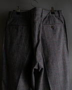 "HERMES" Heather gray cashmere blend slacks