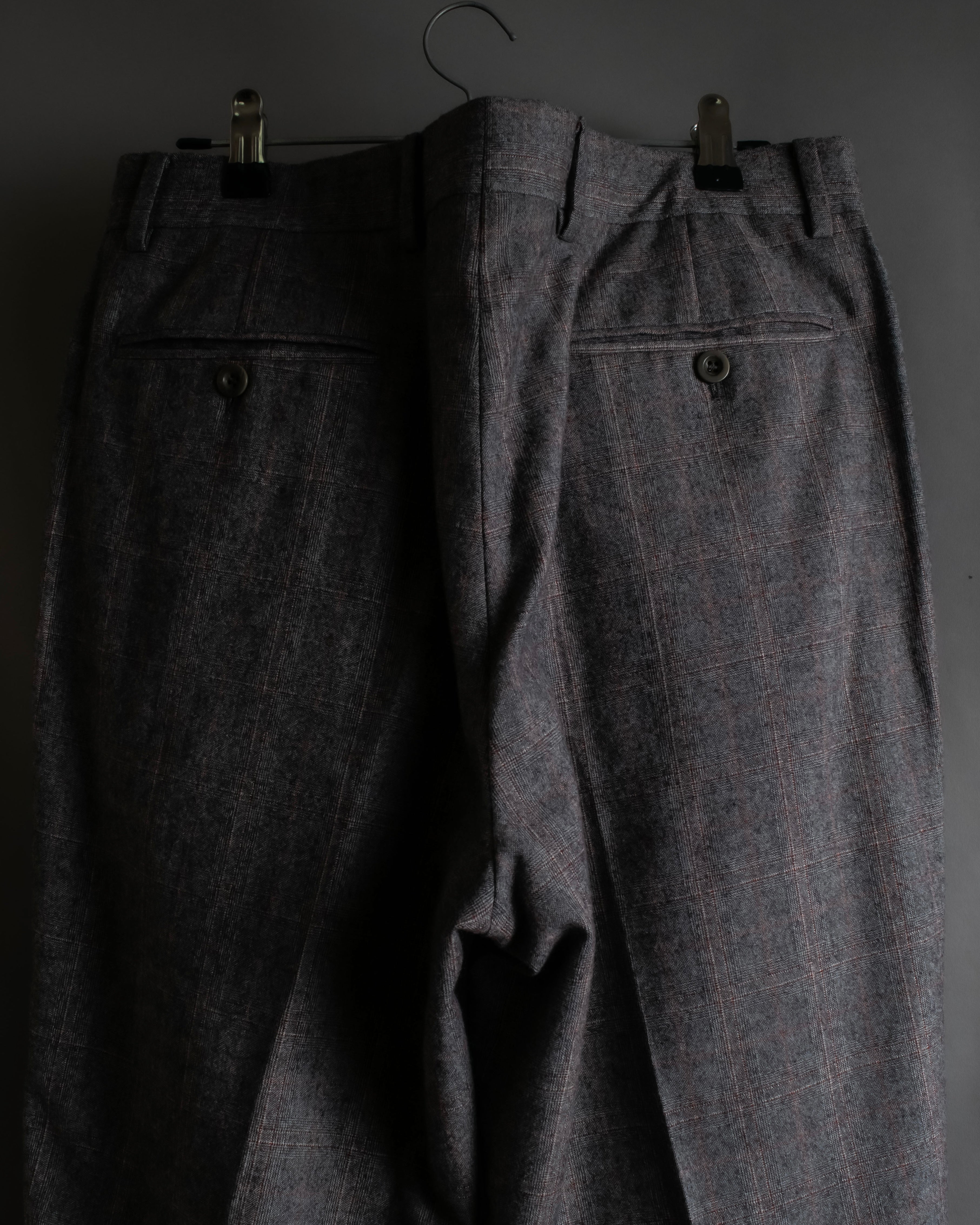 "HERMES" Heather gray cashmere blend slacks