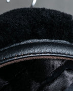 "GIANNI VERSACE UPDATE"
 Fur trimmed wool cashmere maxi double breasted coat