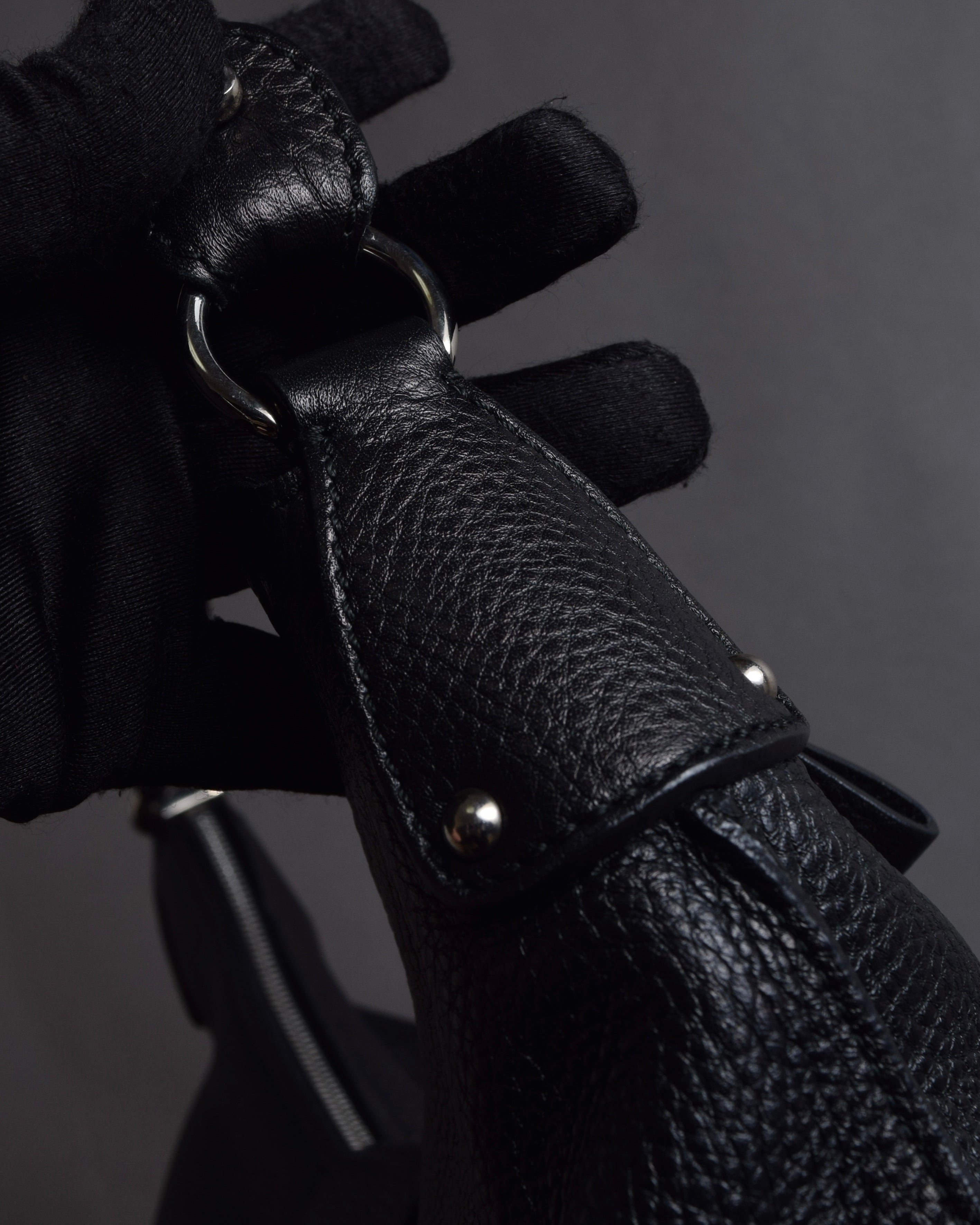 "Salvatore Ferragamo" Gancini motif design large leather shoulder bag