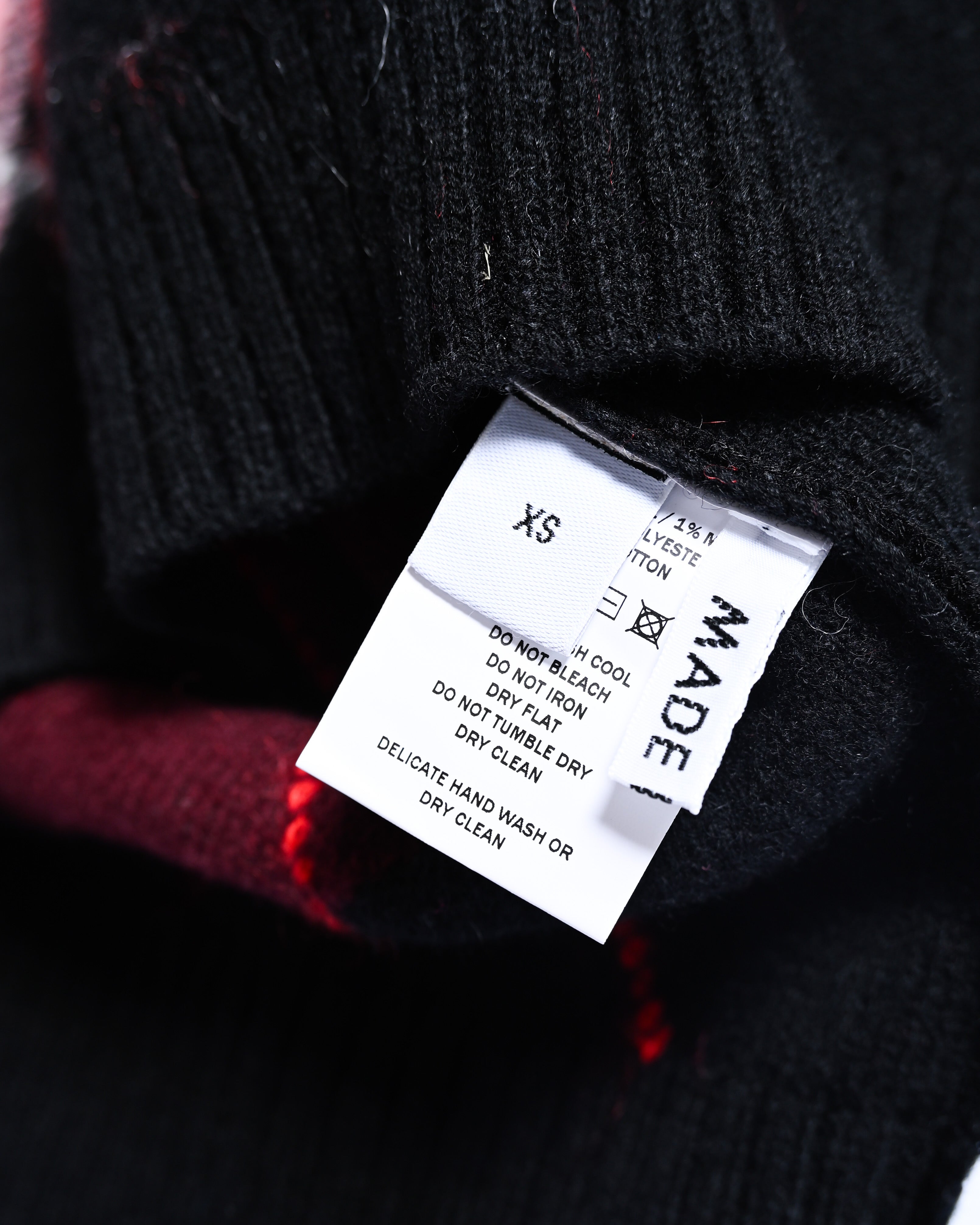 Molly Goddard/ Argyle Lambswool & Mohair Cardigan Black & Pink