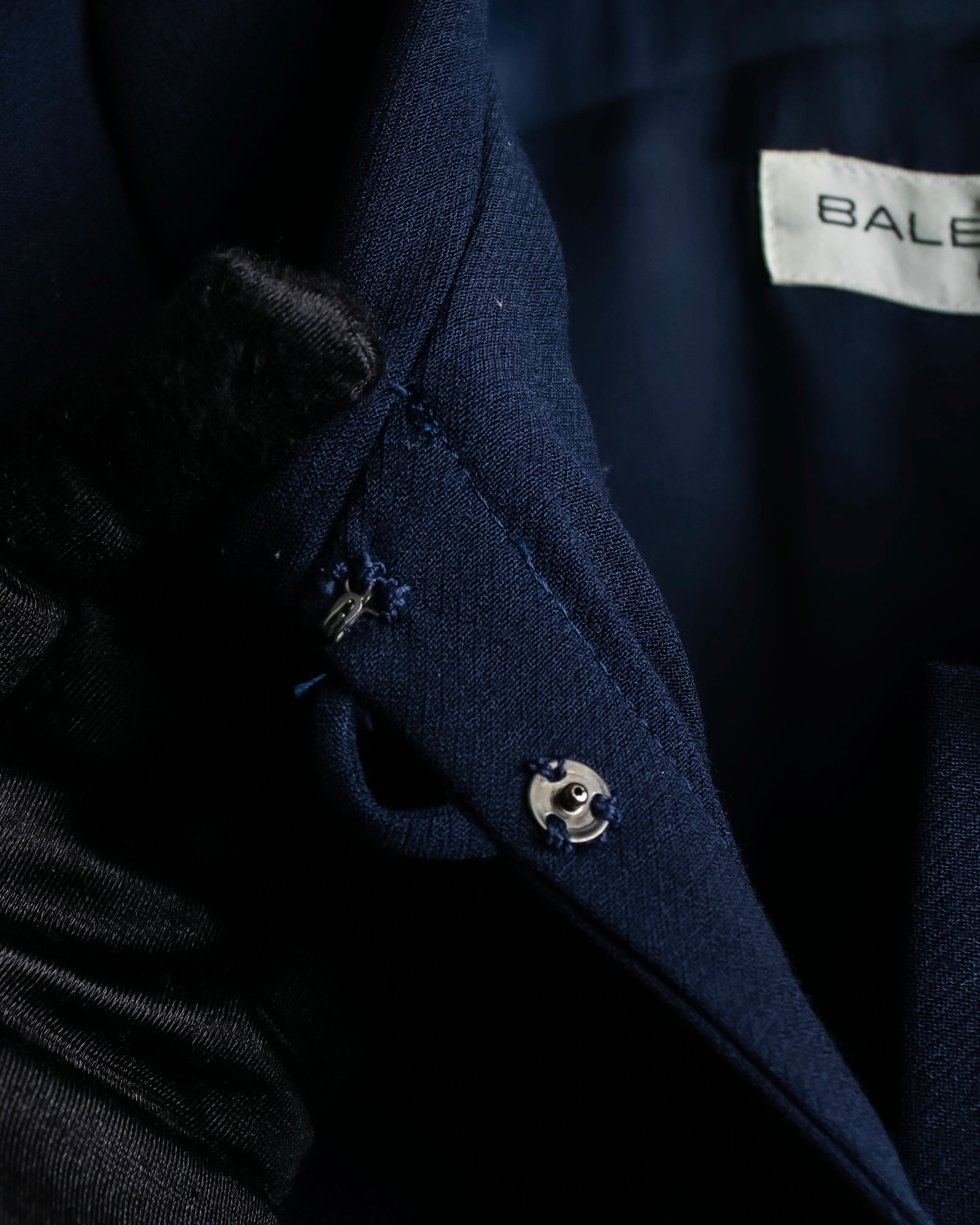 "BALENCIAGA" Gold button design navy color dress