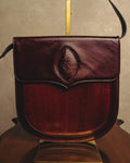 "Yves Saint Laurent" 80's-90's Burgundy embossed leather shoulder bag