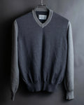 "Maison Martin Margiela" 2008SS two-tone V-neck knit