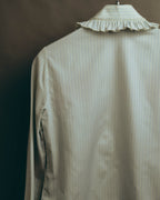 -SPECIAL- “GUCCI” 2017-2019 Floral embroidered ruffled striped shirt