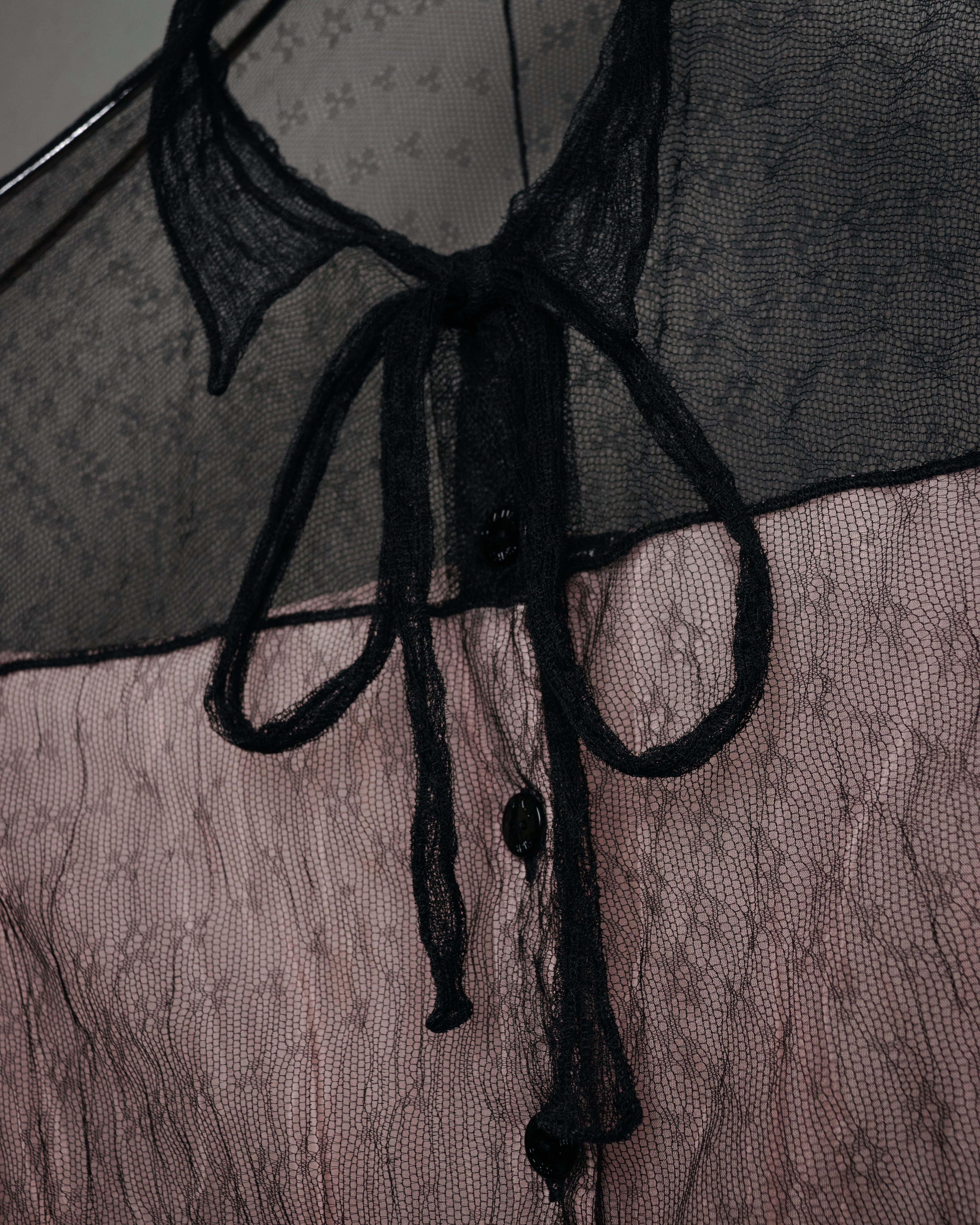 -SPECIAL- “CHANEL” 2014-2019 Sheer lace bow blouse