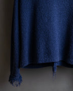 "PRADA" Fringe design box silhouette cardigan