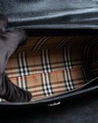 "BURBERRYS" Logo engraved tubular handbag