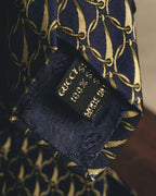 "GUCCI" 80's Nautical patterned silk necktie