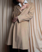 "Max Mara" Buttonless straight line beige chester coat