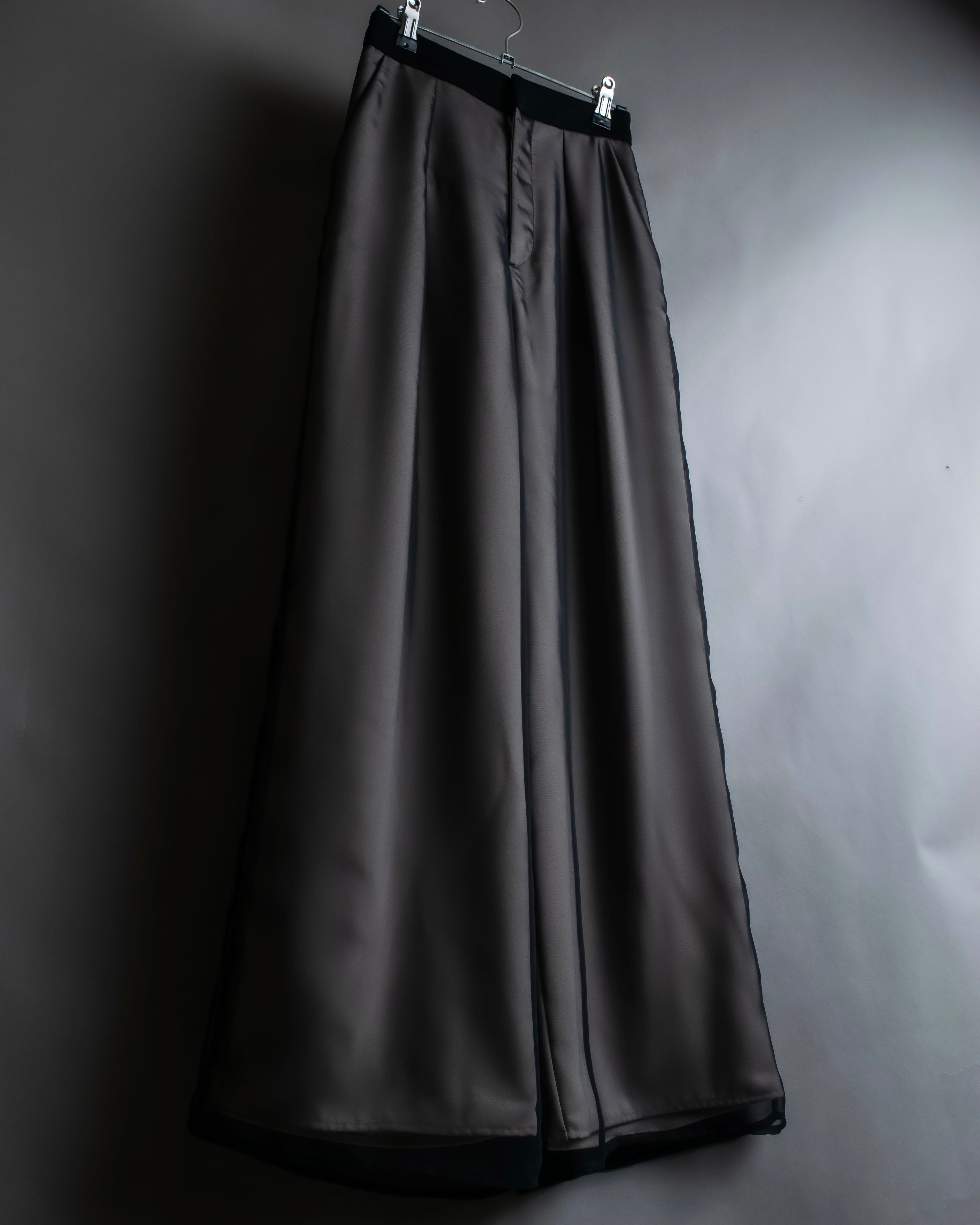 "LANVIN en Bleu" Sheer layered sarouel wide pants