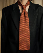 "HERMES" Mosaic dot knit silk neck tie