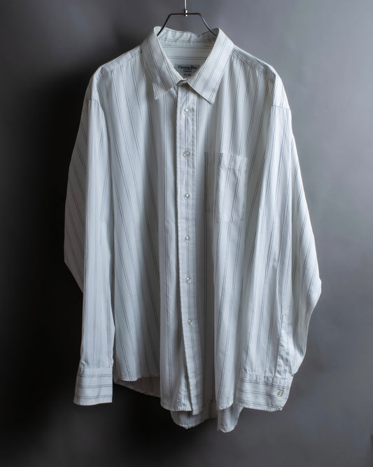 "Christian Dior" Double stripe pattern oversized shirt