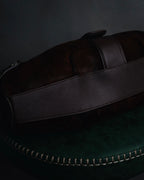 –SPECIAL– "Salvatore Ferragamo" 00’s calf hair gancini rattan accent handbag