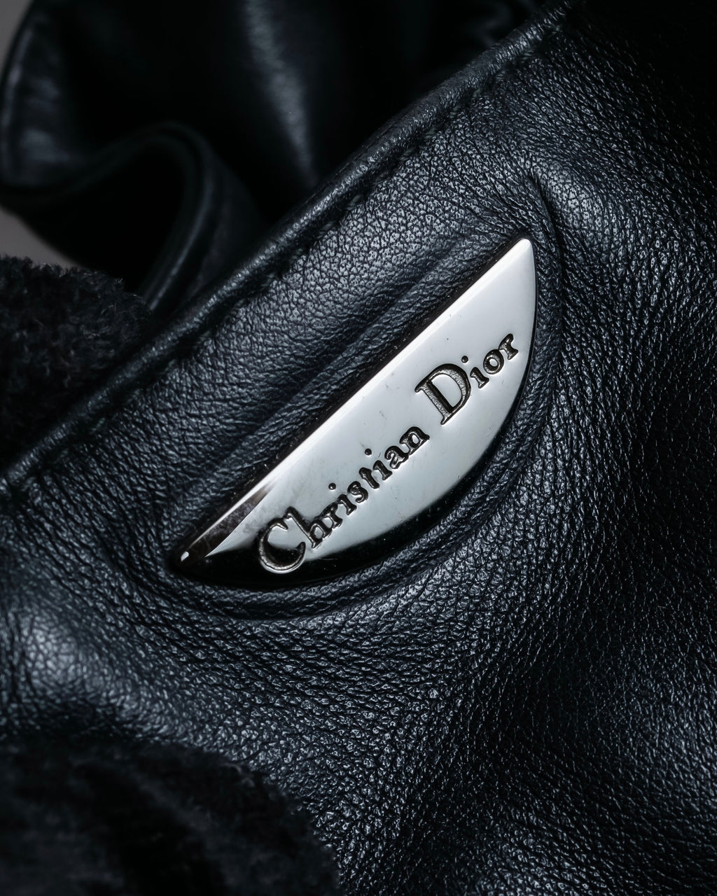 "Christian Dior" Maris Pearl series gathered design leather bag