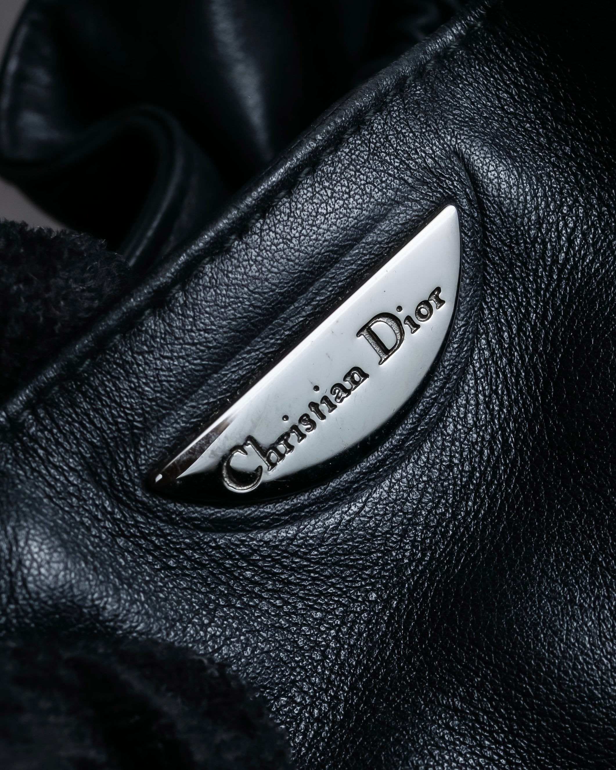 "Christian Dior" Maris Pearl series gathered design leather bag