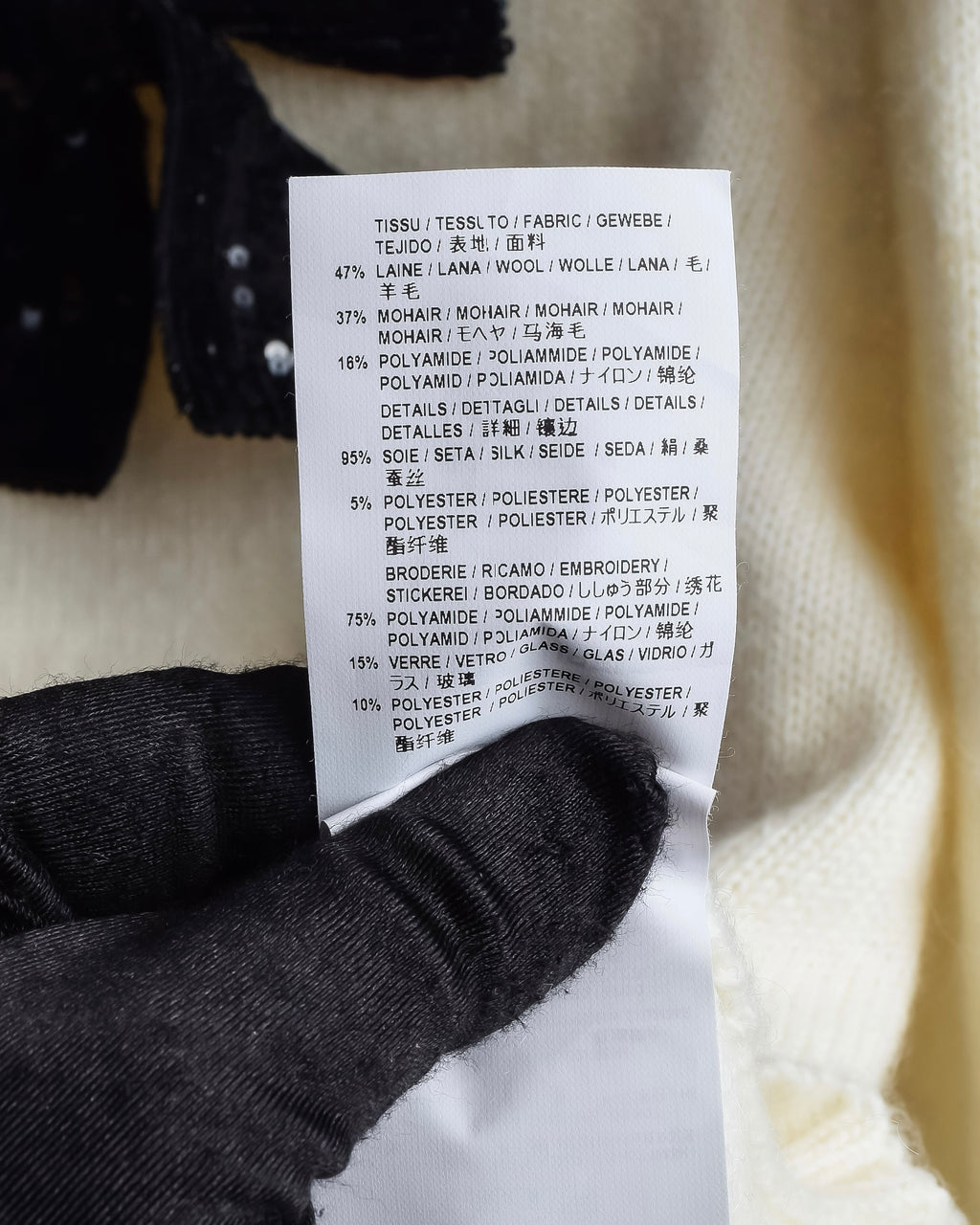 "Saint Laurent" Sequin ribbon design shoulder structure knit