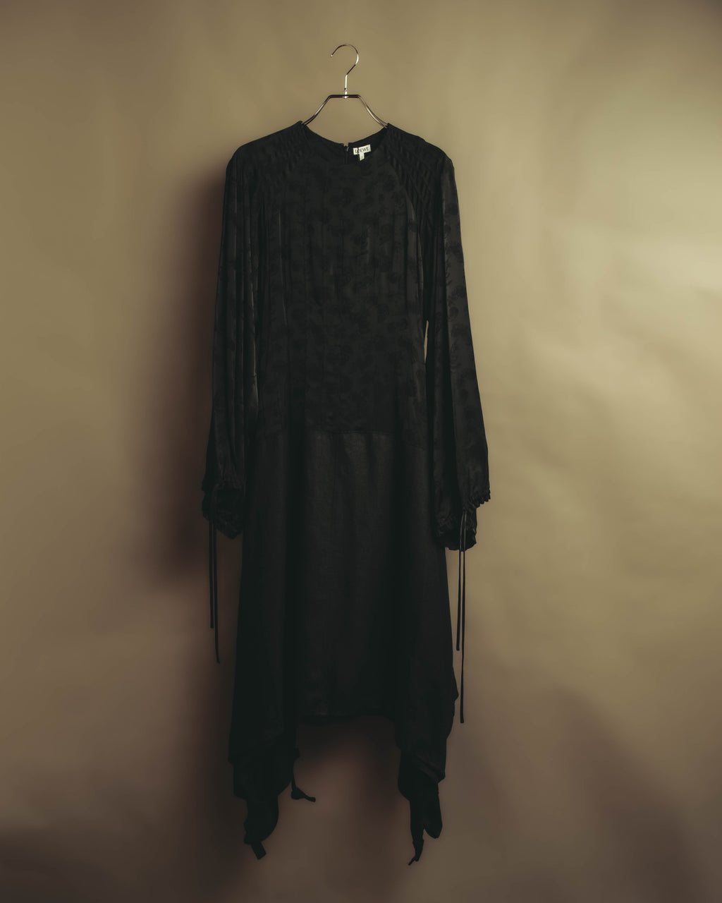 –SPECIAL– “LOEWE” 10’s-20’s Floral jacquard gathered long dress