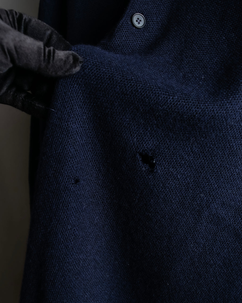 Hermès Camiseta de punto de cachemira azul marino hermosa