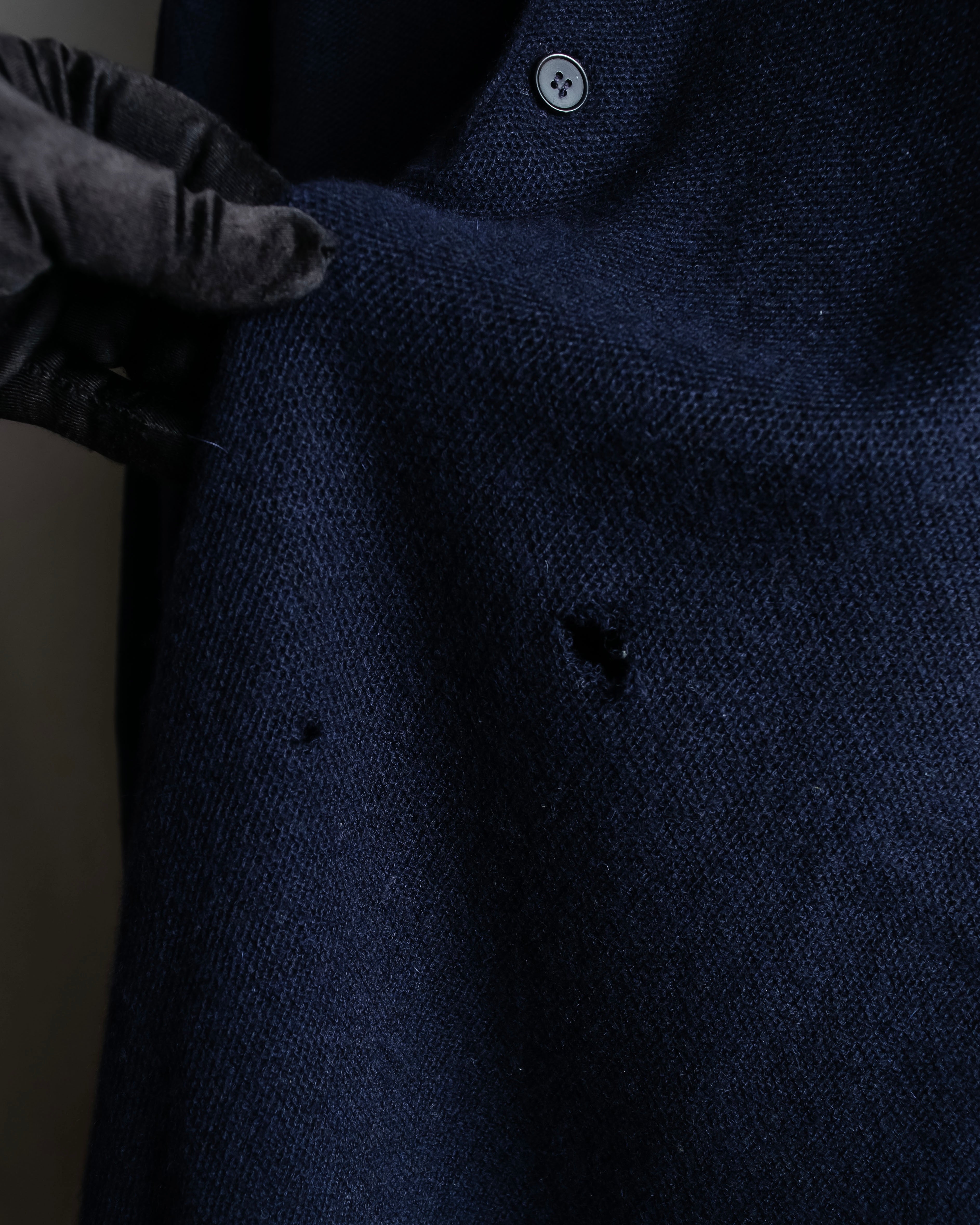 Hermès Camiseta de punto de cachemira azul marino hermosa