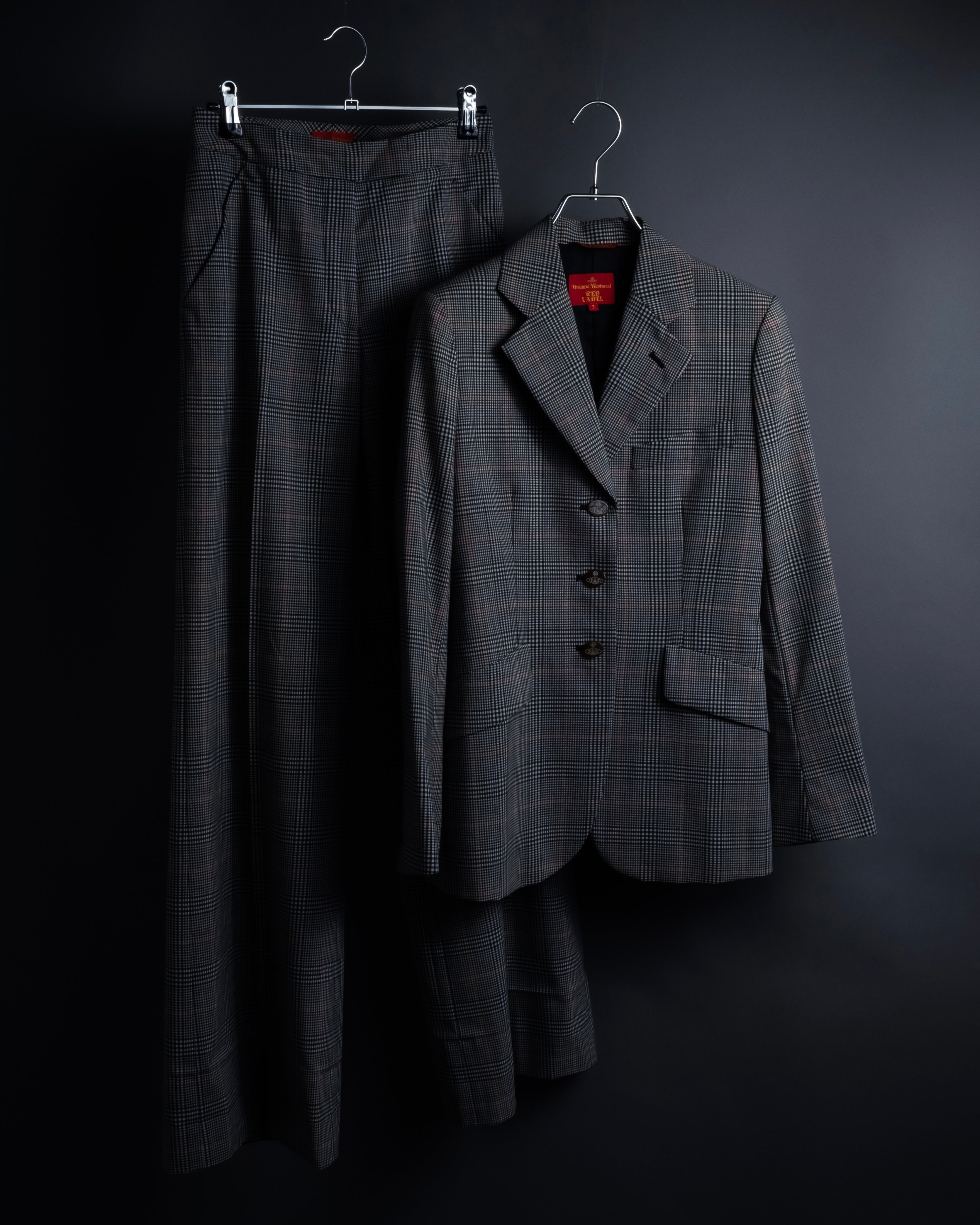 "Vivienne Westwood RED LABEL" Orb button design glen plaid set up