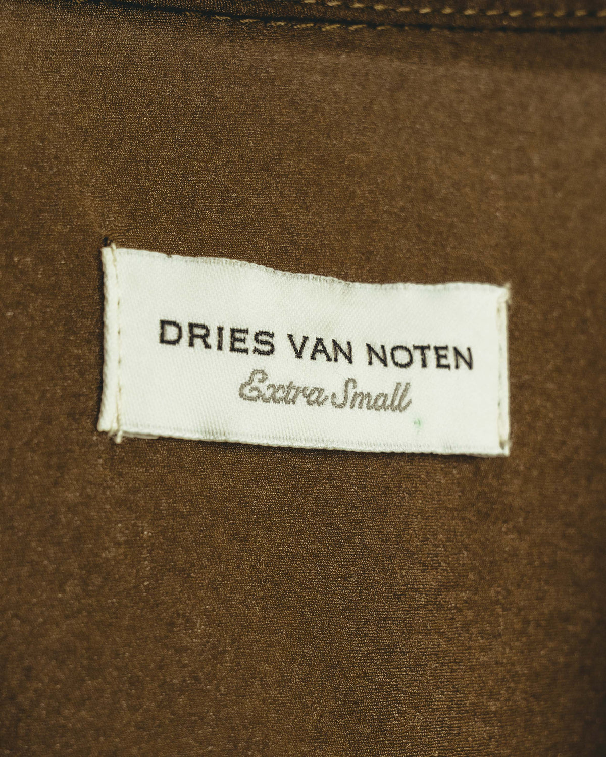 -SPECIAL- “Dries Van Noten” 20’s Sheer brown tailored long sleeve shirt
