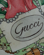 "GUCCI" Seascape motif silk scarf