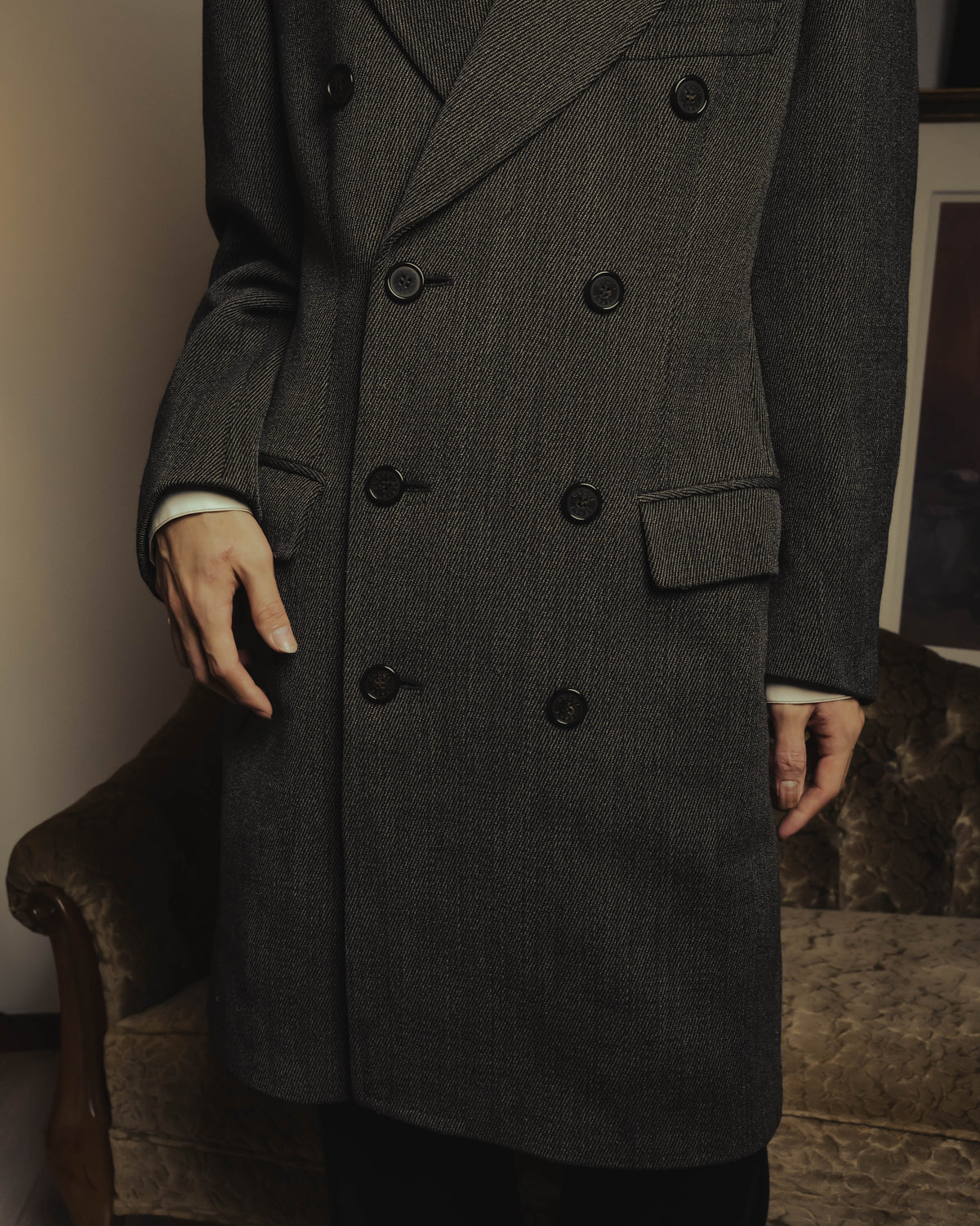 “GUCCI” Late 90’s-early 00’s military double breasted wool coat