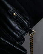 "CELINE" Triomphe logo quilted leather shoulder bag