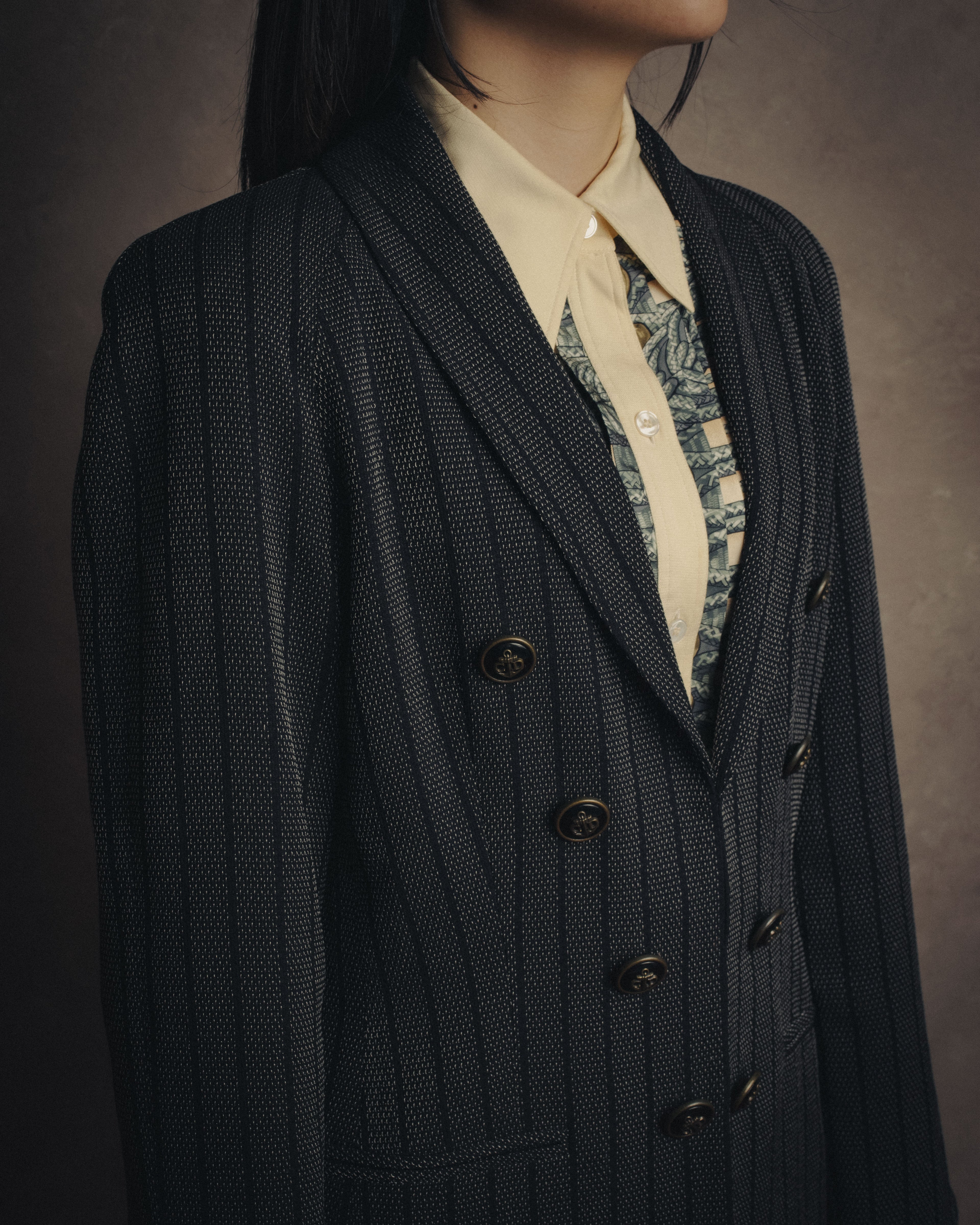 -SPECIAL- “HERMÈS” 80’s scarf panel silk shirt