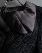 "ARMANI COLLEZIONI" Satin switch design knit tailored jacket