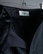 "CELINE" Shiny striped wide tapered slacks