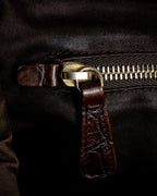 "MIU MIU" Antique design crocodile embossed leather 2way bag