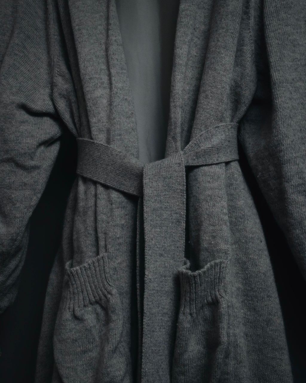 "Maison Margiela" 17AW belted gown knit coat